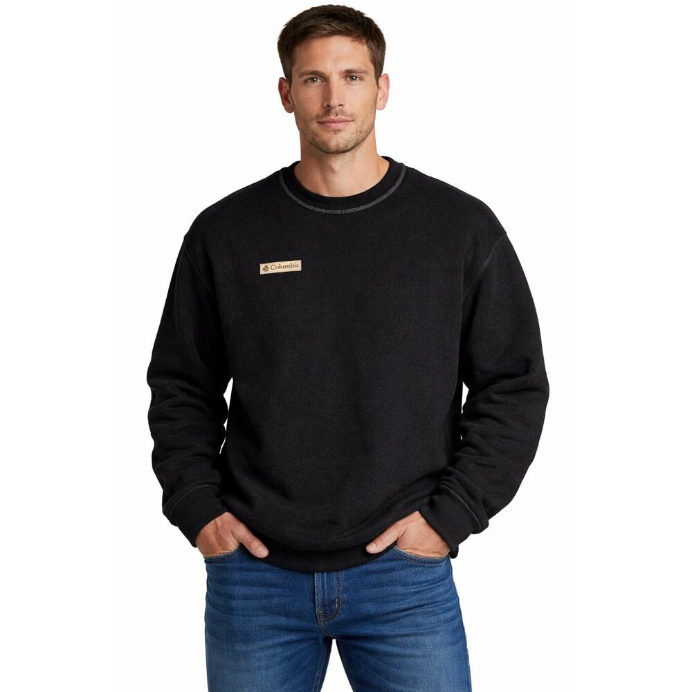 Columbia Fleece‎ Pullover XL Black Crewneck Sherpa Soft Cozy Men’s Sweater
